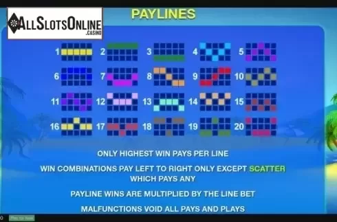 Paytable 3. Beach Life from Playtech