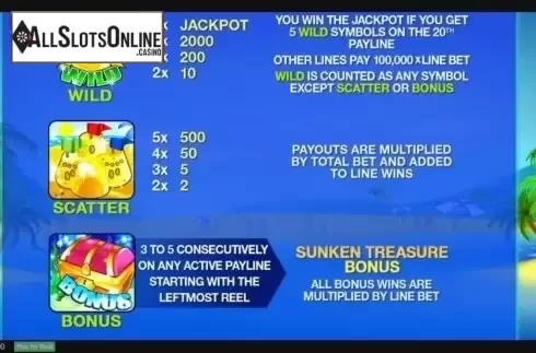 Paytable 1. Beach Life from Playtech