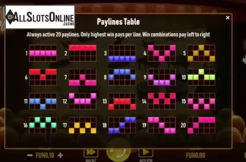 PayLines screen