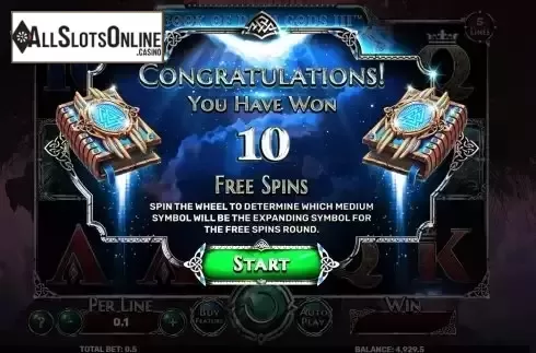 Free Spins Win Screen