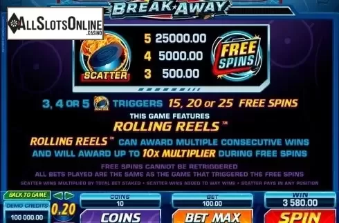 Screen3. Break Away from Microgaming