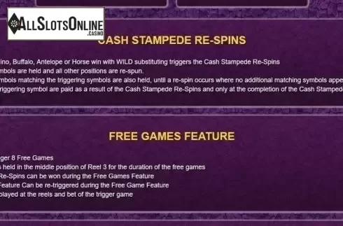 Features. Cash Stampede Dice from NextGen