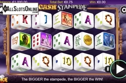 Reel Screen. Cash Stampede Dice from NextGen