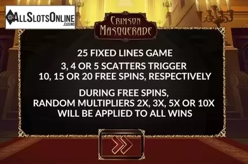 Intro screen. Crimson Masquerade from Maverick