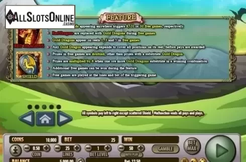 Paytable 3. Dragon's Realm from Habanero