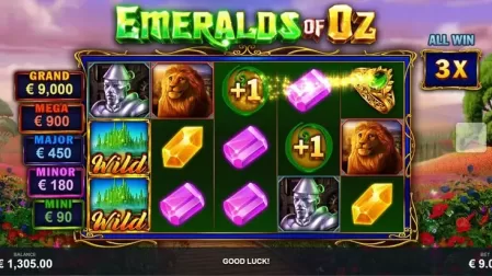 Emeralds of Oz slot screenshot 2