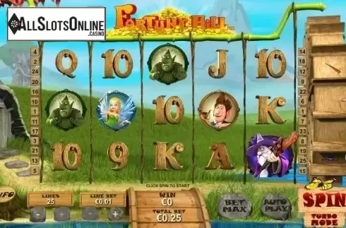 Game Workflow screen. Fortune Hill from Playtech