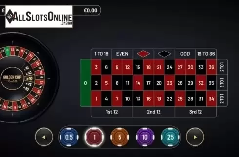 Game Screen 1. Golden Chip Roulette from Yggdrasil