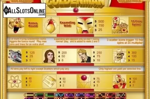 Screen2. Goldenman from Rival Gaming