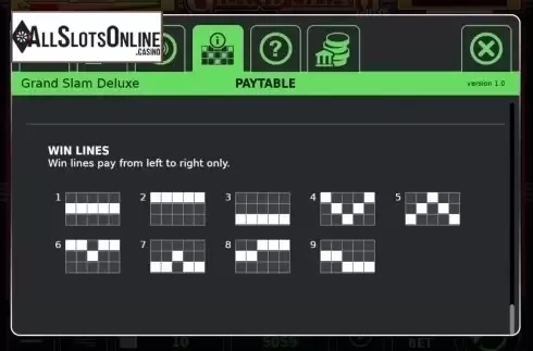 Paylines. Grand Slam Deluxe from StakeLogic