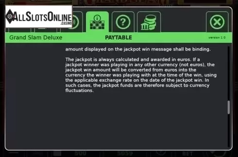 Jackpot. Grand Slam Deluxe from StakeLogic