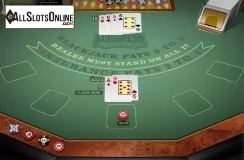 Game Screen. High Limit European Blackjack from Microgaming