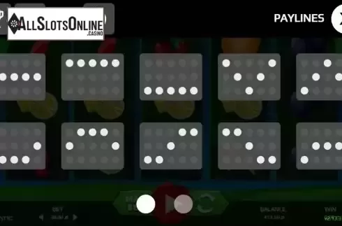 Paylines screen