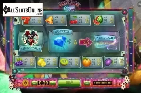 Screen2. Joker Spin from BF games