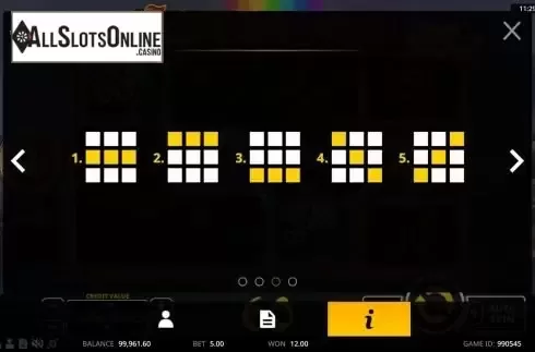 Paylines screen