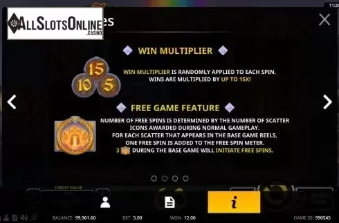 Game features screen