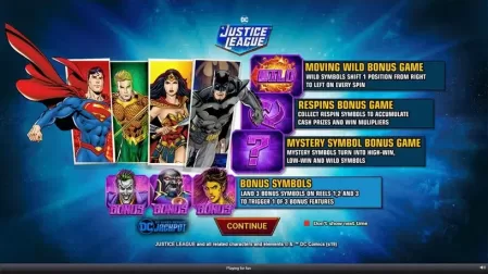 Justice League Comic slot screenshot 1