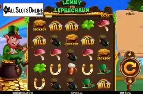 Reel screen. Lenny the Leprechaun from Mobilots