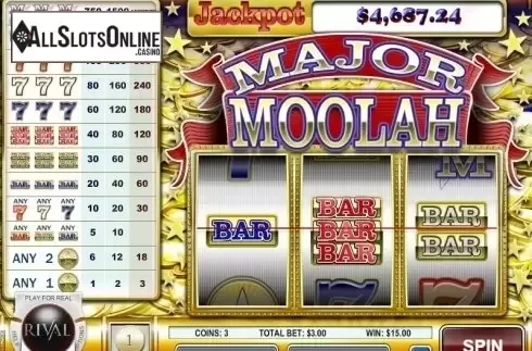 Win Screen . Major Moolah from Rival Gaming