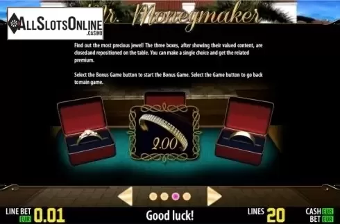 Paytable 3. Mr. Moneymaker HD from World Match