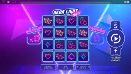 Neon Light Fruits slot screenshot 1