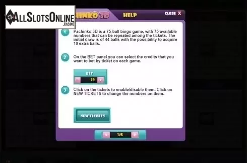 Paytable. Pachinko 3D from Salsa Technology