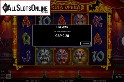 Free Spins Win. Peking Opera from Nektan