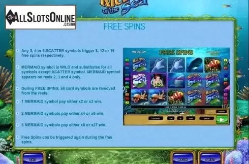 Paytable 3. Riches of the Sea from 2by2 Gaming