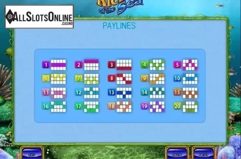 Paytable 4. Riches of the Sea from 2by2 Gaming