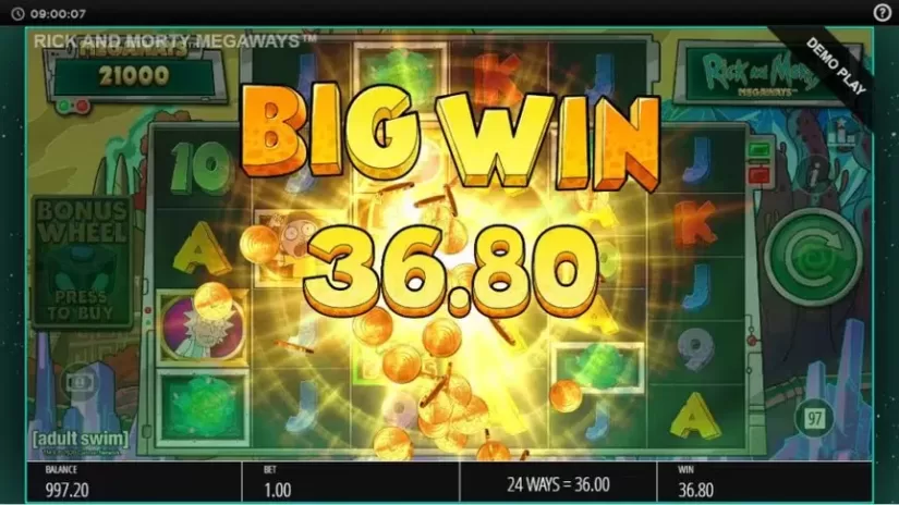 Rick and Morty Megaways slot screenshot 2