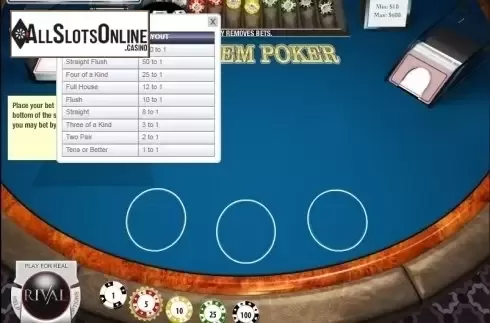 Screen2. Ride'Em Poker (Rival) from Rival Gaming