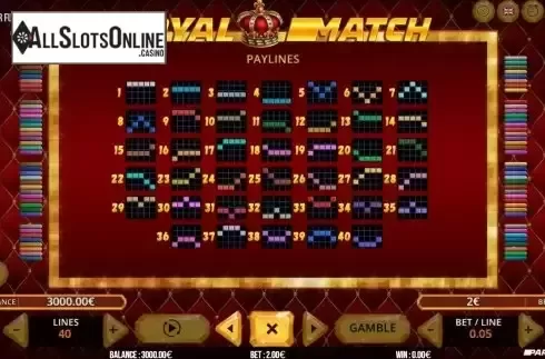Pay Lines screen