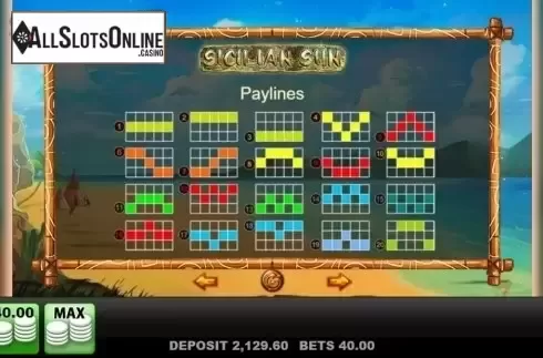 Paylines. Sicilian Sun from edict