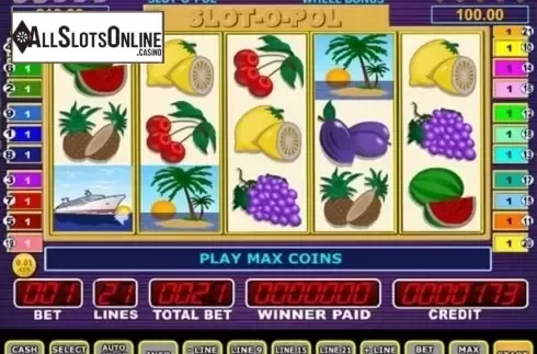 Reel Screen. Slot-o-pol from Novomatic