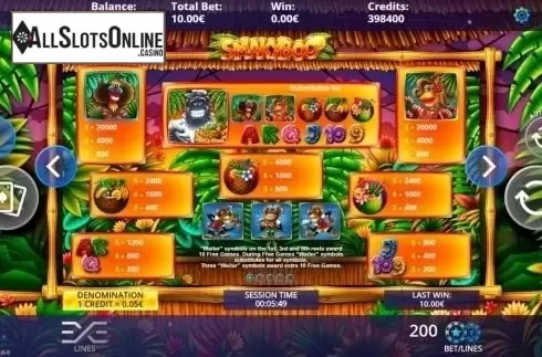 Paytable. SmakyBoo from DLV