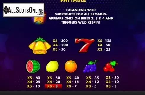 Paytable screen. Super Stea from Skywind Group