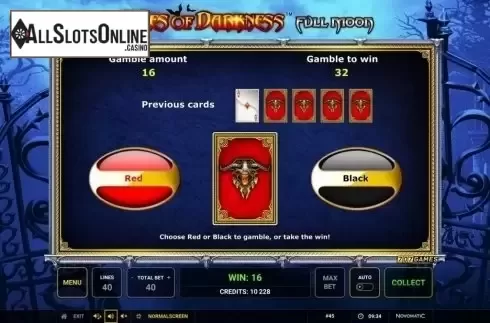 Bonus Game screen. Tales of Darkness: Full Moon from Greentube