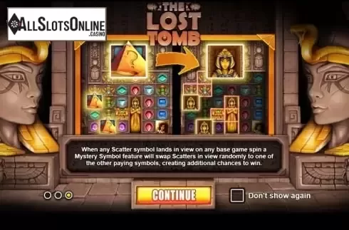 Start Screen. The Lost Tomb from Games Inc