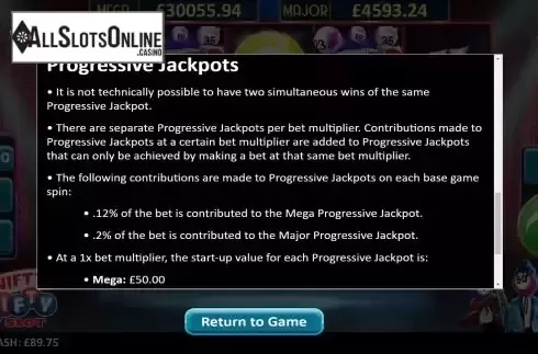 Jackpots Screen