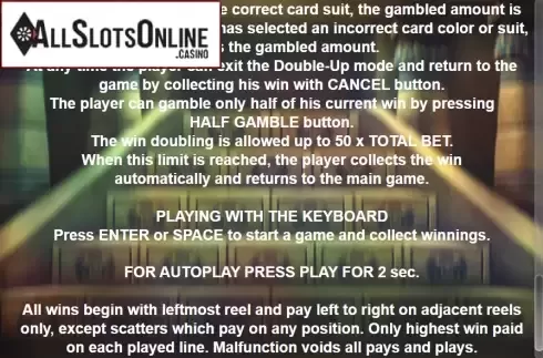 Paytable 5. The Power Of Ramesses from Casino Technology