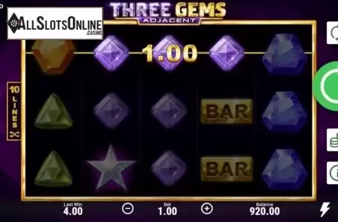 Win Screen 4. Three Gems from Booongo