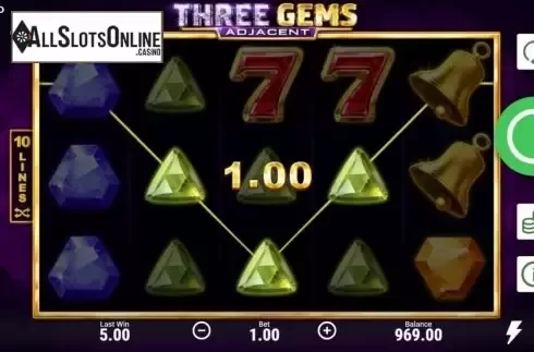 Win Screen 2. Three Gems from Booongo
