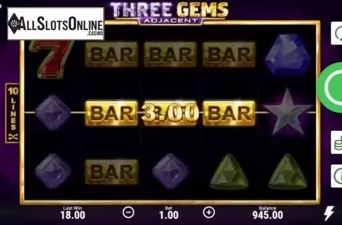Win Screen 3. Three Gems from Booongo