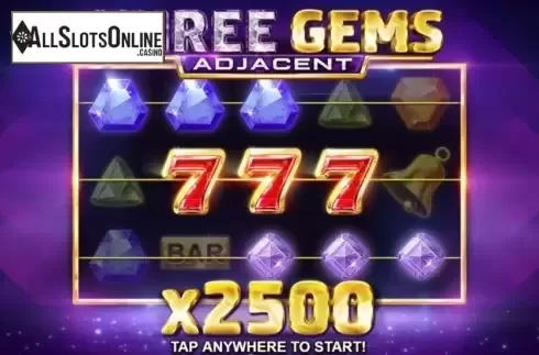 Start Screen. Three Gems from Booongo