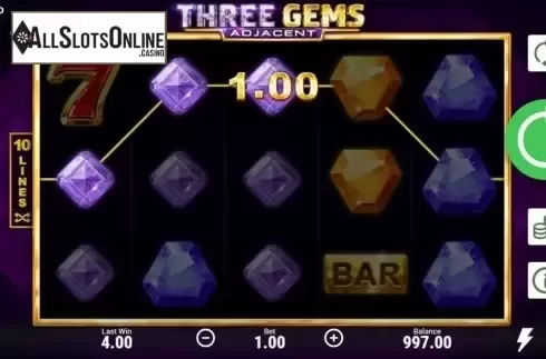 Win Screen 1. Three Gems from Booongo