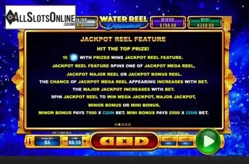 Jackpot feature screen