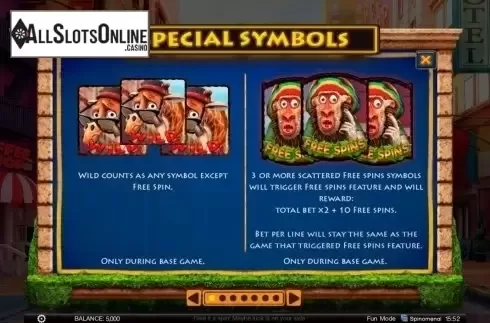 Paytable. Wild Heist from Spinomenal