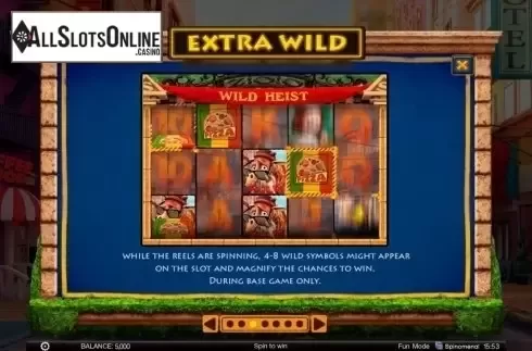 Paytable 3. Wild Heist from Spinomenal