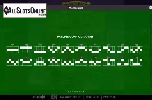 Paylines screen
