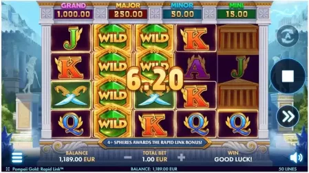 Pompeii Gold: Rapid Link slot screenshot 4
